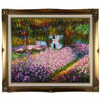 Art MON414 FR 637G20X24 Claude Monet Artist's Garden at Giverny 20 Inch by 24 Inch Framed Oil on Canvas   Oil Paintings