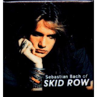 Skid Row   Sebastian Bach (Thinking)   1 1/2" Square Button / Pin   AUTHENTIC EARLY 1990s, DISCONTINUED Clothing