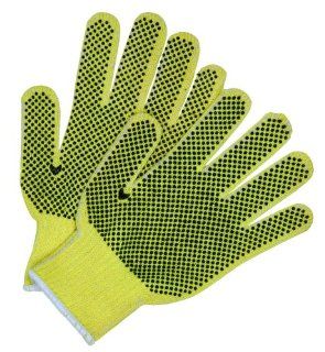 MCR Safety 9363SMB Kevlar Plaited 7 Gauge Regular Weight Gloves with Blue PVC Blocks 2 Sides, Small   Work Gloves  