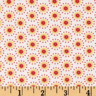 Hoo's In The Forest Dot Floral Red/White Fabric