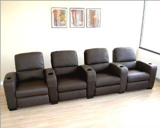 Warehouse Interiors Row of 4 Theater Seating in Brown BS HT638 4  Recliners  Patio, Lawn & Garden