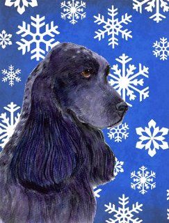 Cocker Spaniel Winter Snowflakes Holiday Flag Canvas House Size  Other Products  Patio, Lawn & Garden