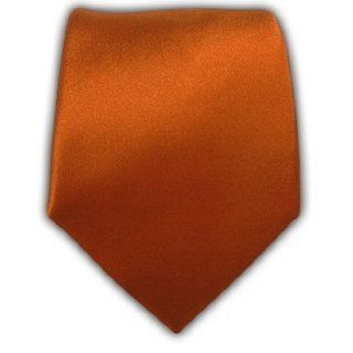 100% Silk Woven Satin Solid Burnt Orange Tie at  Mens Clothing store