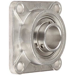 Hub City FB250STWX1 7/16 Flange Block Mounted Bearing, 4 Bolt, Normal Duty, Relube, Setscrew Locking Collar, Wide Inner Race, Stainless Housing, Stainless Insert, 1 7/16" Bore, 1.748" Length Through Bore, 3.622" Mounting Hole Spacing Indust