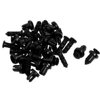 20 Pcs 9mm Hole Push in Expanding Screw Panel Clips Plastic Rivet Black Automotive