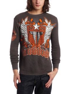 Throwdown by Affliction Men's Republic Thermal Tee, Charcoal, Medium at  Mens Clothing store