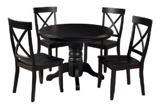 Home Styles 5178 318 5 Piece Dining Set, Black Finish Home & Kitchen