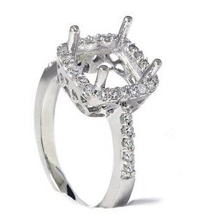 .50CT Princess Cut Halo Diamond Engagement Ring Setting Jewelry