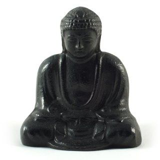 Solid Cast Iron Japanese Buddha Statue in Zen Posture  