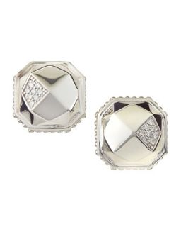 Pav� Diamond Octagon Post Earrings