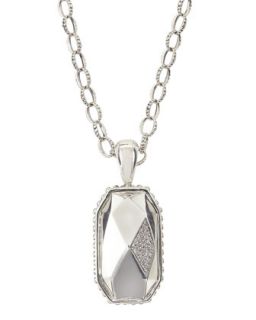 Elongated Pav� Diamond Octagon Pendant Necklace