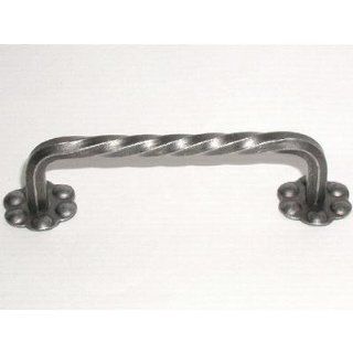 Top Knobs M649   Thin Twist D Pull W/Backplate 3 15/16 (C c)   Pewter   Normandy Collection   Cabinet And Furniture Pulls  