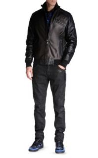 Just Cavalli Leather Bomber Jacket US S EU 48 at  Mens Clothing store