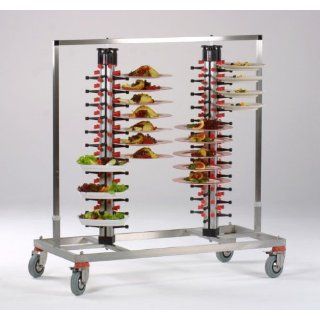 Plate Mate PM96 160 Stainless Steel 96 Plates Twin Model Mobile Catering Rack, 650 lbs Capacity, 49 1/2" Height