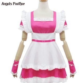 New Women's Lovely French Lolita Maid Cosplay Costumes Uniform M Size Pink Costume Makeup Clothing