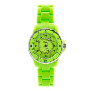 Cori's Round Face Sports Watch   Lime Green Emitations Jewelry