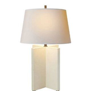 J. Randall Powers Cameron Table Lamp in Parchment and Bronze with Natural Paper Shade by Visual Comfort SP3005PAR NP  