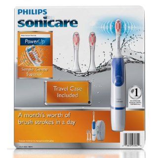 Philips Sonicare HX3633/75 PowerUp Battery Toothbrush with 3 PowerUp Brush Heads and 1 Travel Case Health & Personal Care