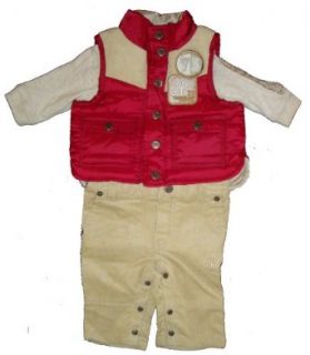 Infant Boys 3 Pc. Timberland Outfit Including Vest, Shirt & Pants 6   9 Months Clothing