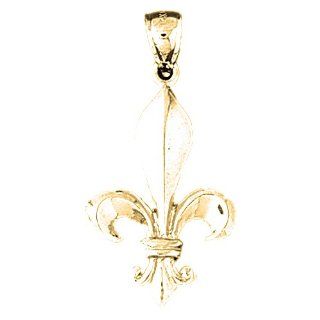 Gold Plated 925 Sterling Silver Fleur De Lis Pendant Jewels Obsession Jewelry