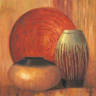 Ceramic Study Ii Durable Classic Gold Orange Quality Fire Modern Harvest Painting Poster 27X27   Prints