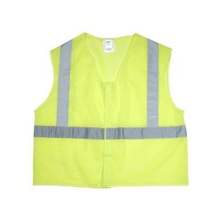Mutual 20025 Polyester ANSI Class 2 Mesh Non Durable Flame Retardant Vest, X Large, Lime Safety Vests