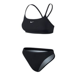 Nike Poly Core Solid Womens Two Piece Swimsuit   Black