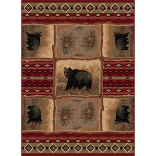 Natural 106570 Lodge Red Area Rug (53 X 73)
