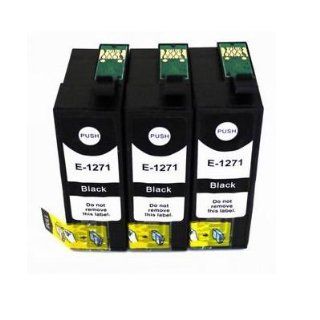 Estoreimport  3 Packs Compatible T127 T127120 Black Ink for Epson Workforce 60 545 630 633 635 840 845 Nx 625(3 Black)
