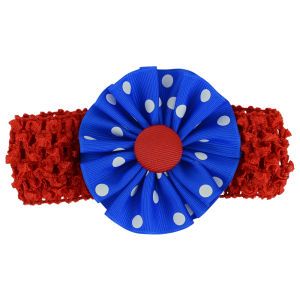 Kansas Jayhawks Crocheted Headband with Rosette