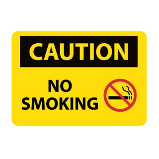 Nmc Osha Compliant Vinyl Caution Signs   14X10   Caution No Smoking (With Graphic)