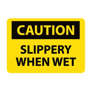 Nmc Osha Compliant Vinyl Caution Signs   14X10   Caution Slippery When Wet