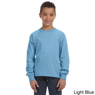 Fruit Of The Loom Fruit Of The Loom Youth Heavy Cotton Hd Long Sleeve T shirt Blue Size L (14 16)