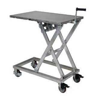 Vestil CART 660 M PSS Partially Stainless Steel Mechanical Scissor Cart, 660 lbs Capacity, 37" Length x 23 1/2" Width Platform, 17 1/4   39 1/4" Height Range Lift Tables