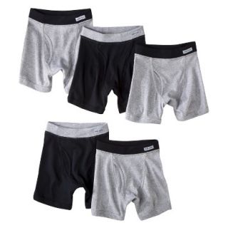 Fruit Of The Loom Boys 5 pack Boxer Briefs   Black/Gray XL