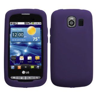 Soft Skin Case Fits LG VS660 Vortex Solid Dark Purple Skin Verizon Cell Phones & Accessories