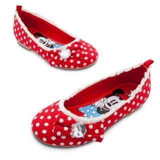  Minnie Mouse Shoes/Slippers (Size 10) Red Ballet Flats with Polkadots for Toddler Girls Toys & Games