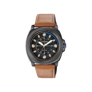 Citizen Eco Drive Drive Mens Tan Leather Strap Multifunction Watch