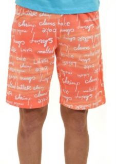 Hue Sleepwear Women's Shore Script Sleep Bermuda Shorts, Living Coral, Large