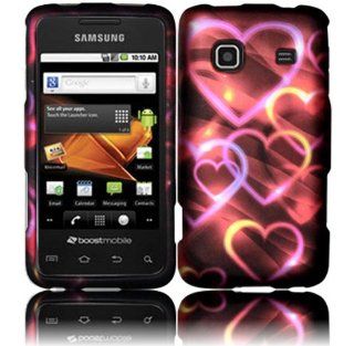Colorful Hearts Design Hard Case Cover for Samsung Galaxy Prevail M820 Precedent M828C Cell Phones & Accessories
