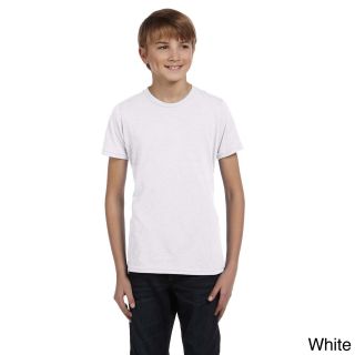 Canvas Youth Boys Jersey Short sleeve T shirt White Size L (14 16)