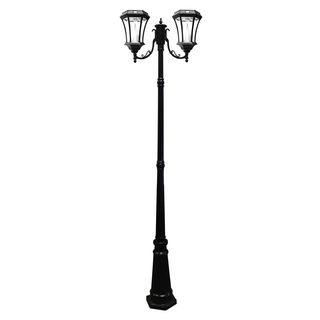 Gama Sonic Gs 94d Black Post Victorian 2 light Solar Lamp With 9 Bright white Leds