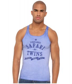 DSQUARED2 Sexy Slim Safari Twins Tank Mens Sleeveless (Blue)