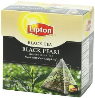 Lipton Black Tea, Black Pearl Pure Long Leaf, Premium Pyramid Tea Bags, 20 Count Boxes (Pack of 2) 