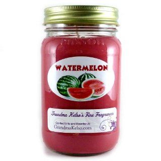 Watermelon Scented Soy Candle Large 16 Ounces, Long Lasting Burn Time With This Premium High Quality Clean Burning 16oz Large Jar Candle, Made With Juicy Watermelon Notes Enlivened With Zests Of Lemon and Orange With Fresh Floral Undertones On A Sweet Cand