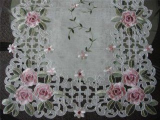 16"x72" Embroidery Pink Organza TableCloth Table Runner Home Office Hotel Decor  Wedding Ceremony Accessories  