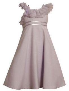 Size 7, Lavender, BNJ 2394R, Lavender Purple Asymmetric One Shoulder Linen Dress, Bonnie Jean Tween Girls S[ecial Occasion Flower Girl Party Dress Special Occasion Dresses Clothing