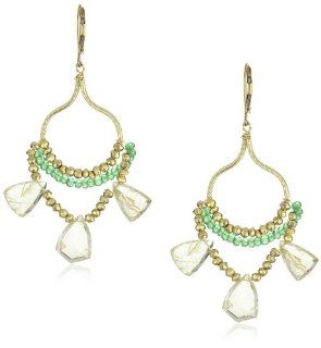 Eva Hanusova "Carneval Night" Ritulated Quartz Multi Festive Earrings Jewelry