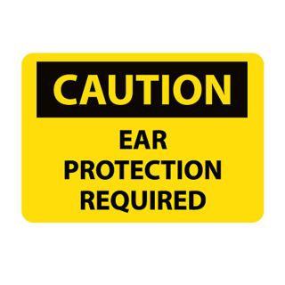Nmc Osha Compliant Vinyl Caution Signs   14X10   Caution Ear Protection Required