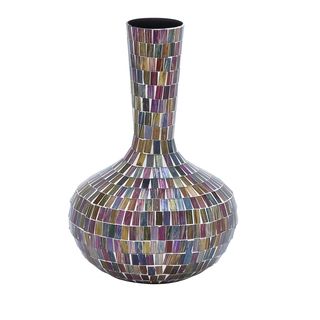 Designer Surface Metal And Glass Vase